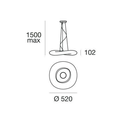 Linea Light 8005 - Himmennettävä LED-kattokruunu johdossa MR. MAGOO LED/23W/230V halkaisija 52 cm