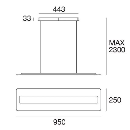 Linea Valaistus 8939 - LED-kattokruunu johdossa ANTILE LED/45W/230V CRI 90 valkoinen/kulta