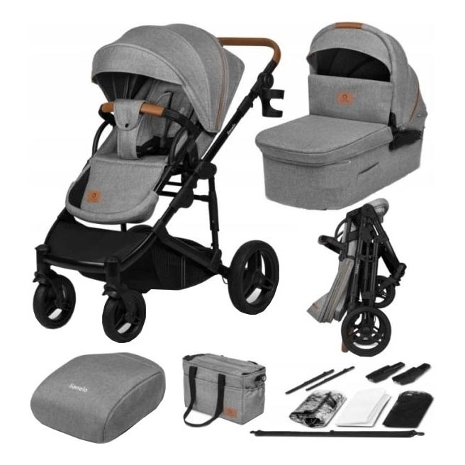 Lionelo - 2-in-1 yhdistelmävaunut MARI TOUR Grey Stone