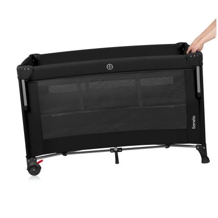 Lionelo - 3-in-1-matkasänky ELLEN Black Carbon