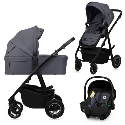 Lionelo - 3-in-1 yhdistelmävaunut AMBER PLUS, grafiitinharmaa