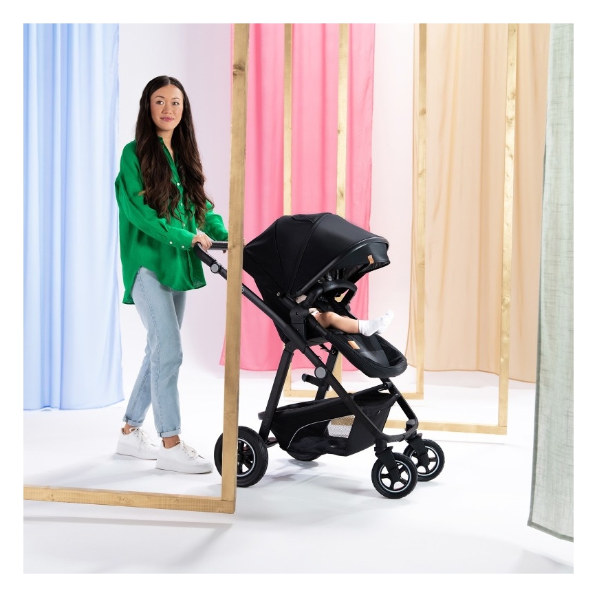 Lionelo - 3-in-1 yhdistelmävaunut BIANKA Black Onyx