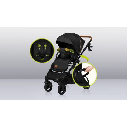 Lionelo - 3-in-1 yhdistelmävaunut MARI TOUR Black Onyx