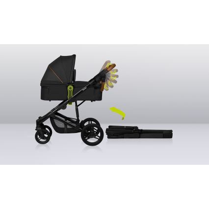 Lionelo - 3-in-1 yhdistelmävaunut MARI TOUR Black Onyx
