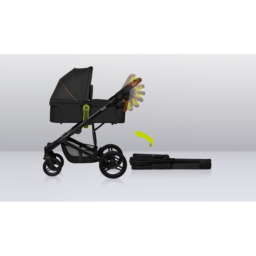 Lionelo - 3-in-1 yhdistelmävaunut MARI TOUR Black Onyx