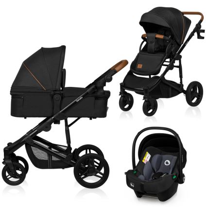 Lionelo - 3-in-1 yhdistelmävaunut MARI TOUR Black Onyx
