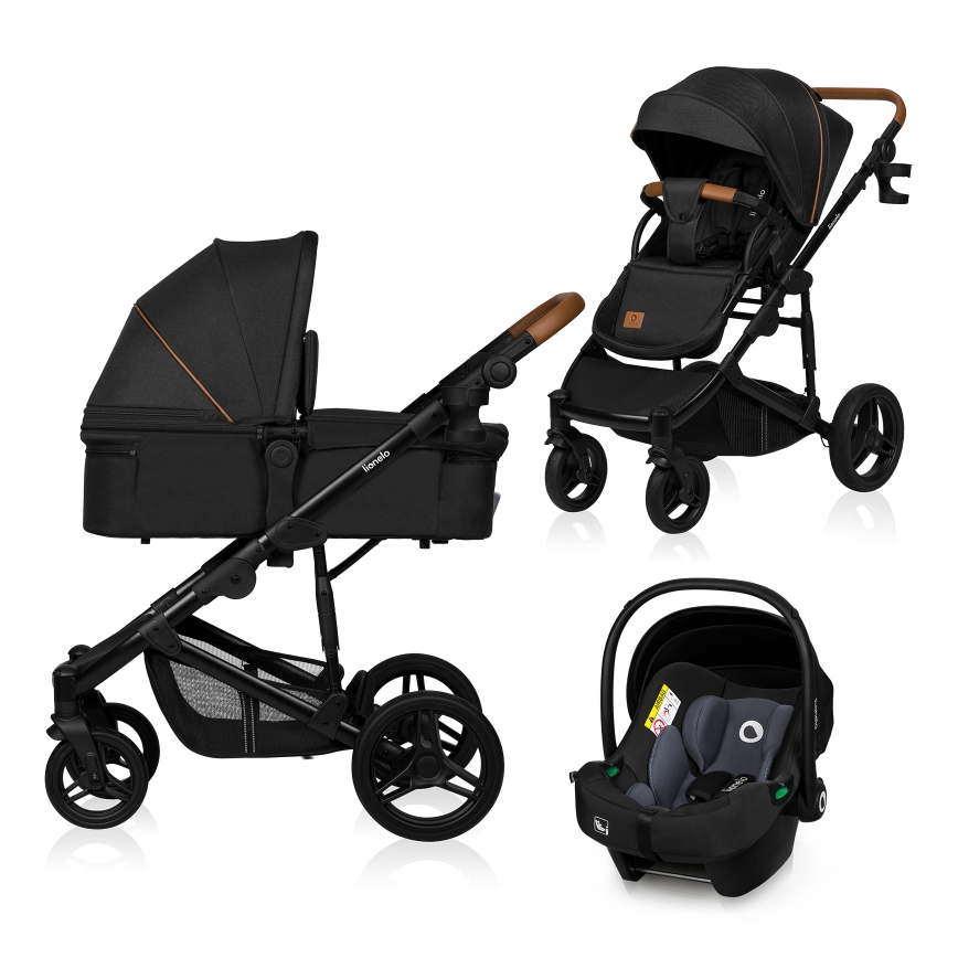 Lionelo - 3-in-1 yhdistelmävaunut MARI TOUR Black Onyx