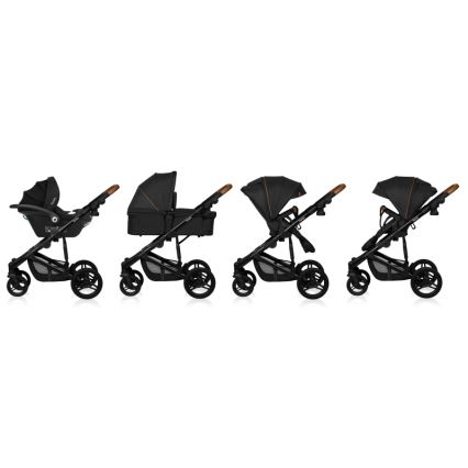 Lionelo - 3-in-1 yhdistelmävaunut MARI TOUR Black Onyx