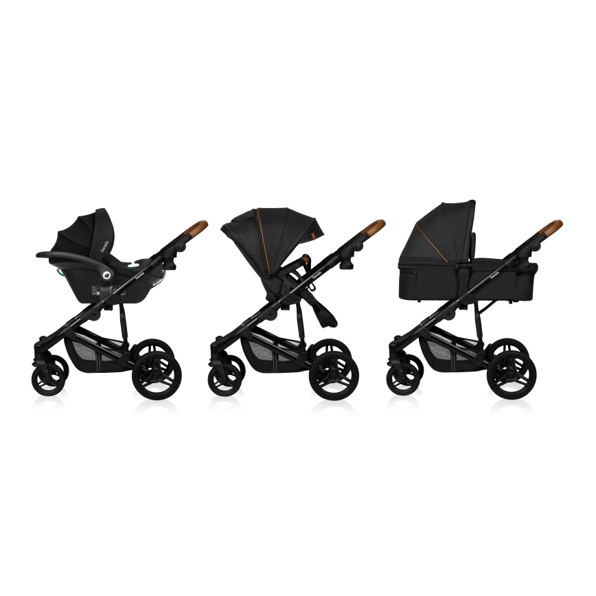 Lionelo - 3-in-1 yhdistelmävaunut MARI TOUR Black Onyx