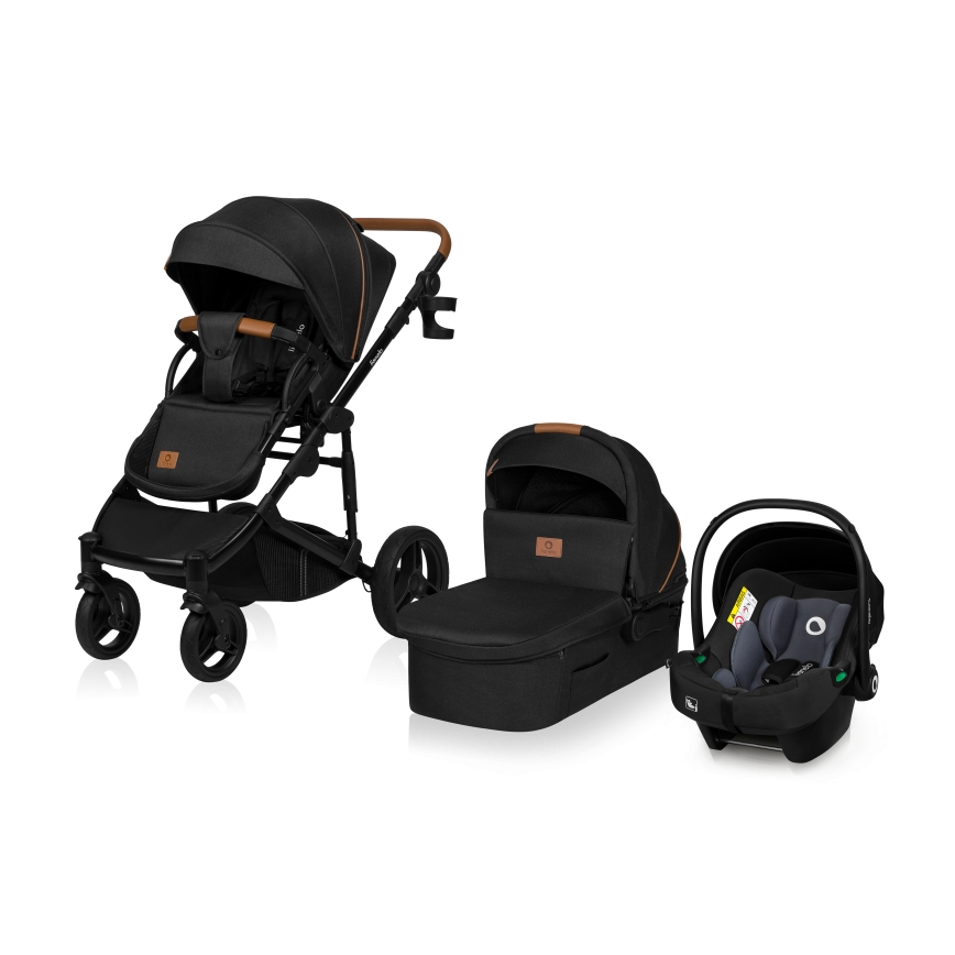 Lionelo - 3-in-1 yhdistelmävaunut MARI TOUR Black Onyx