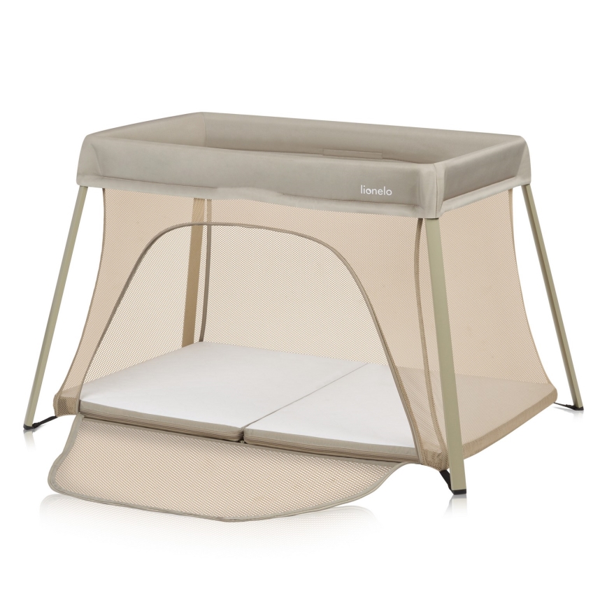 Lionelo - ALICE 3-in-1 matkasänky, beige/oliivinvihreä