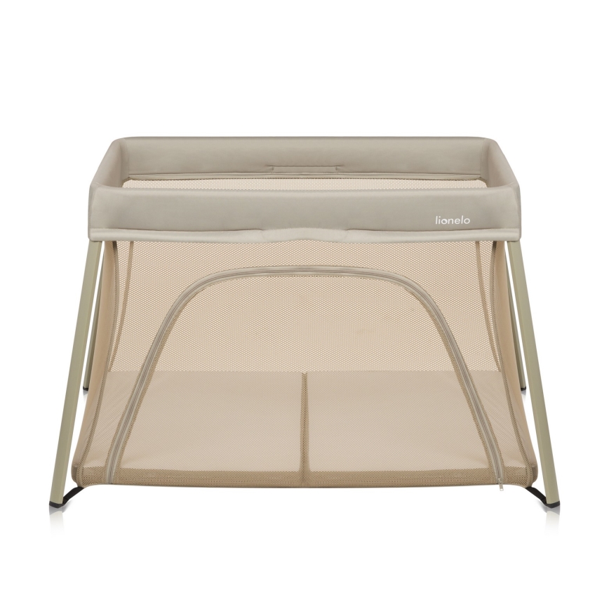 Lionelo - ALICE 3-in-1 matkasänky, beige/oliivinvihreä