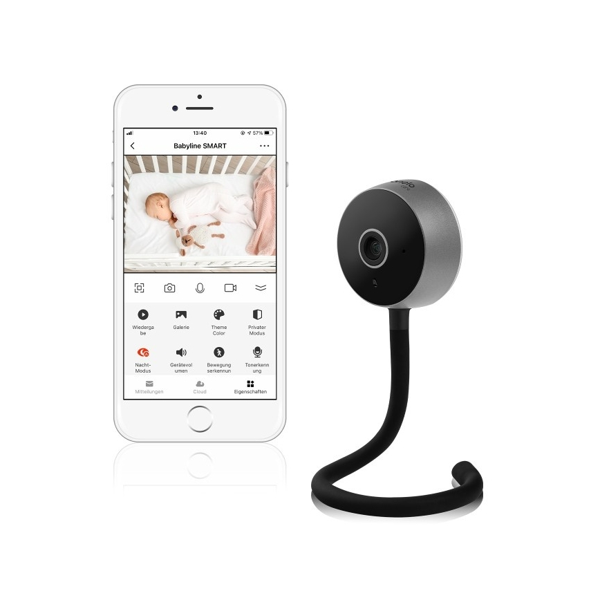 Lionelo - Älykäs vauvamonitori BABYLINE SMART Wi-Fi musta
