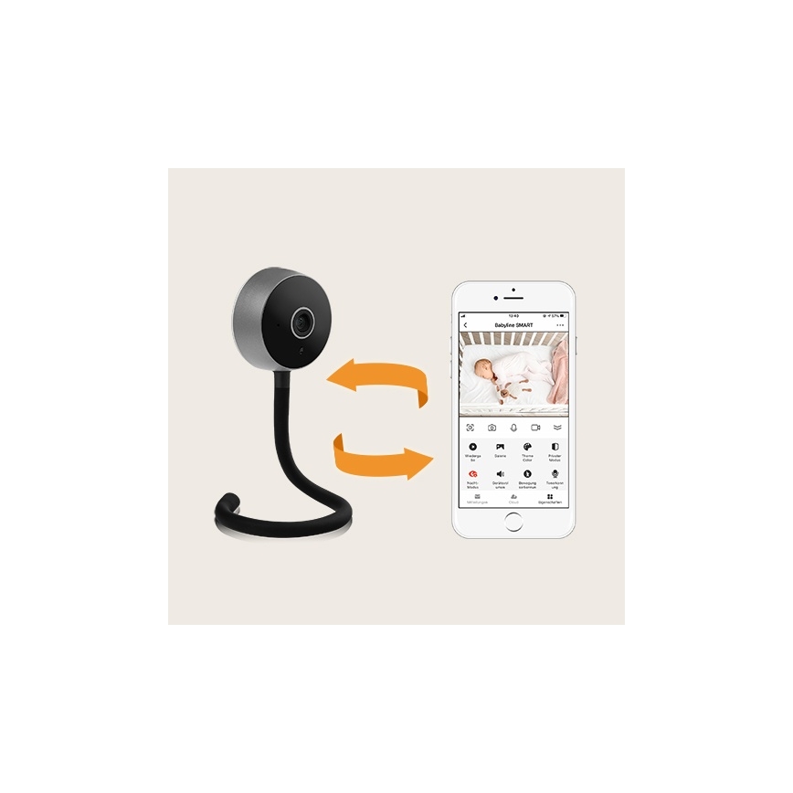 Lionelo - Älykäs vauvamonitori BABYLINE SMART Wi-Fi musta