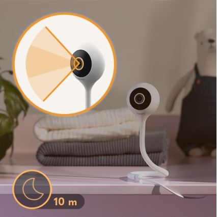 Lionelo - Älykäs vauvamonitori BABYLINE SMART Wi-Fi valkoinen