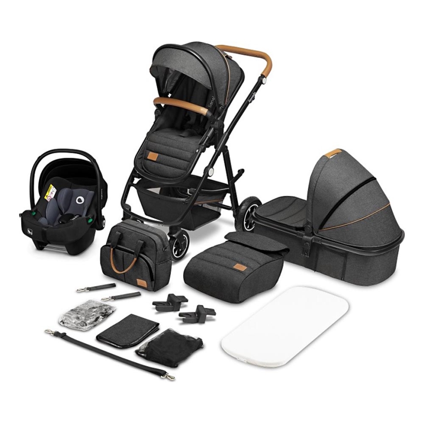 Lionelo - AMBER 3-in-1 yhdistelmävaunut, harmaa grafiitti