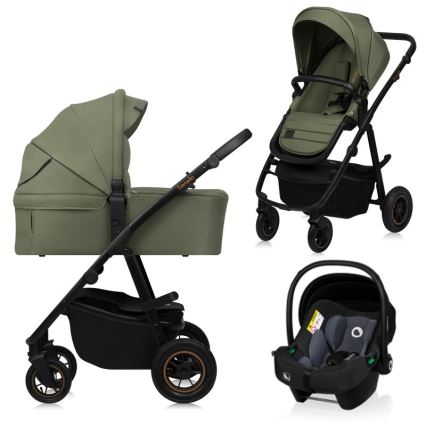 Lionelo AMBER PLUS 3-in-1 yhdistelmävaunut Green Forest