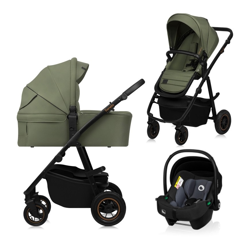 Lionelo AMBER PLUS 3-in-1 yhdistelmävaunut Green Forest