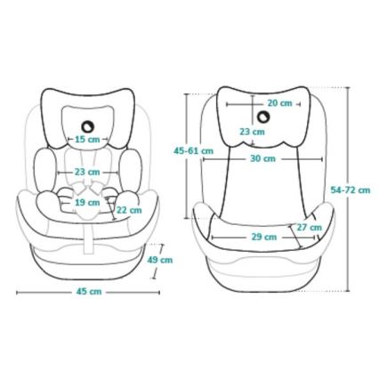 Lionelo - Autonistuin AART i-Koko 40-150 cm musta/harmaa