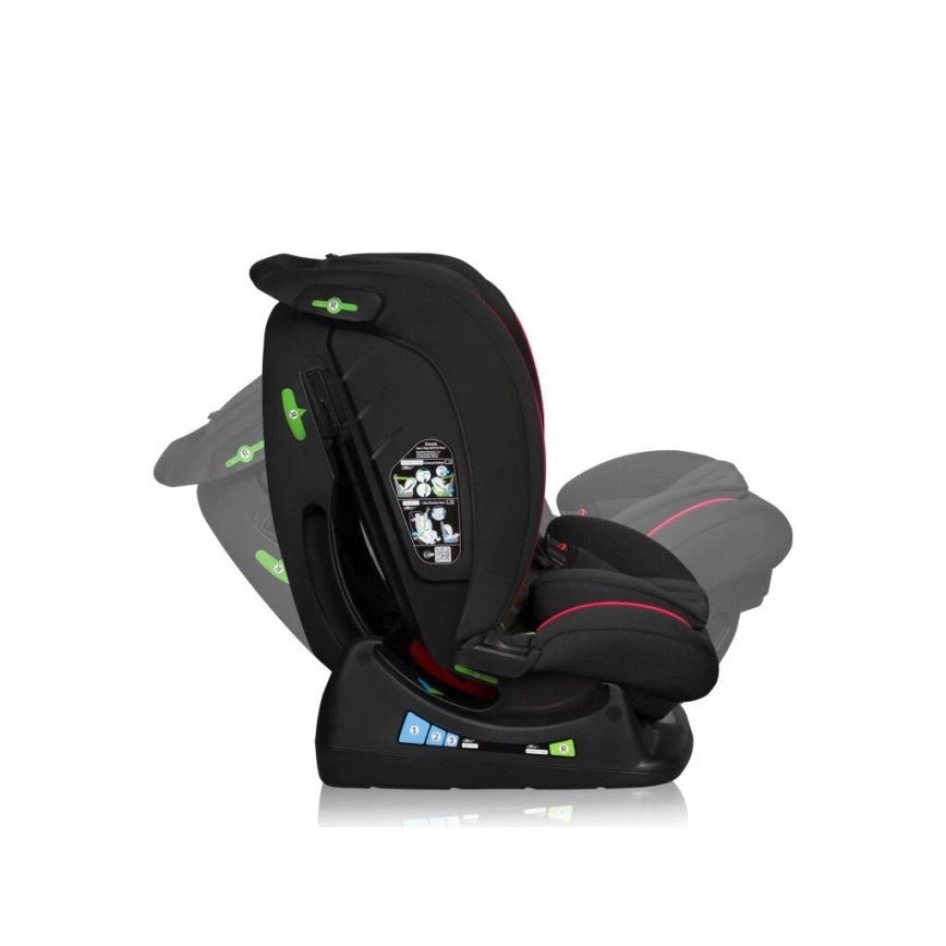 Lionelo - Autonistuin AART i-Koko 40-150 cm musta/punainen