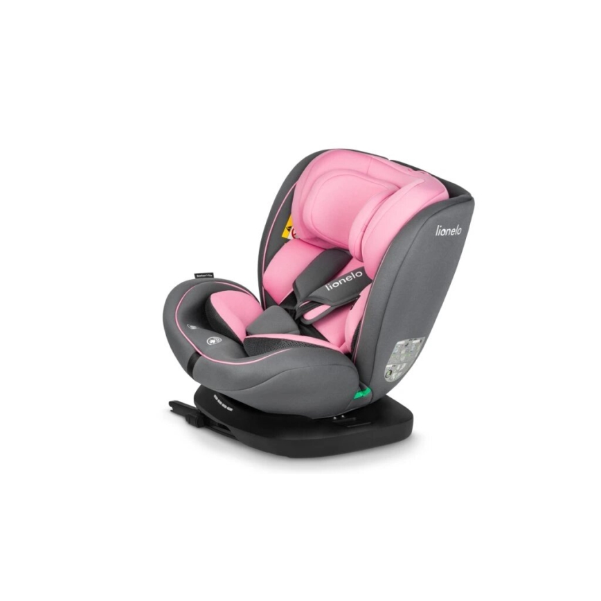 Lionelo - Autonistuin BASTIAAN i-Koko 40-150 cm harmaa/vaaleanpunainen