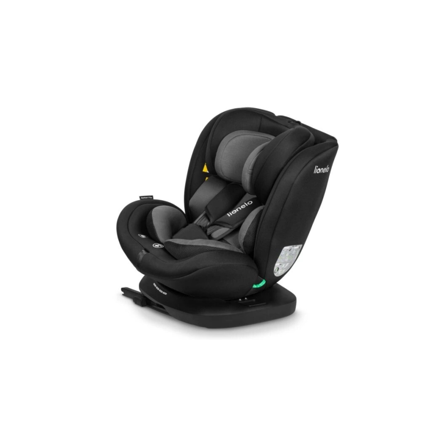 Lionelo - Autonistuin BASTIAAN i-Koko 40-150 cm musta/harmaa