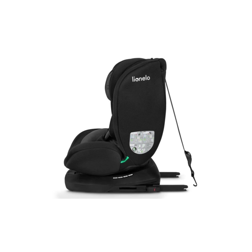 Lionelo - Autonistuin BASTIAAN i-Koko 40-150 cm musta/harmaa