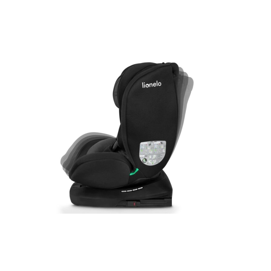 Lionelo - Autonistuin BASTIAAN i-Koko 40-150 cm musta/harmaa