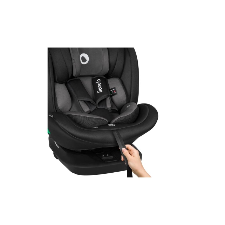 Lionelo - Autonistuin BASTIAAN i-Koko 40-150 cm musta/harmaa