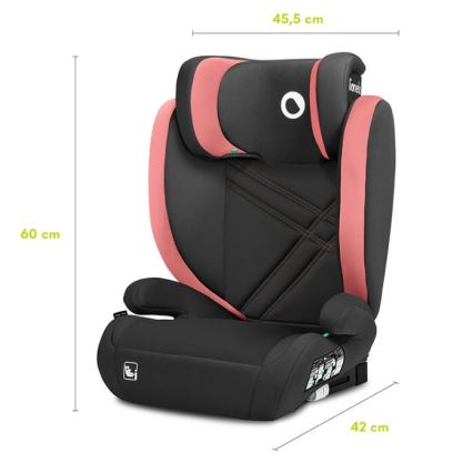 Lionelo - Autonistuin HUGO i-Koko 100-150 cm musta/vaaleanpunainen