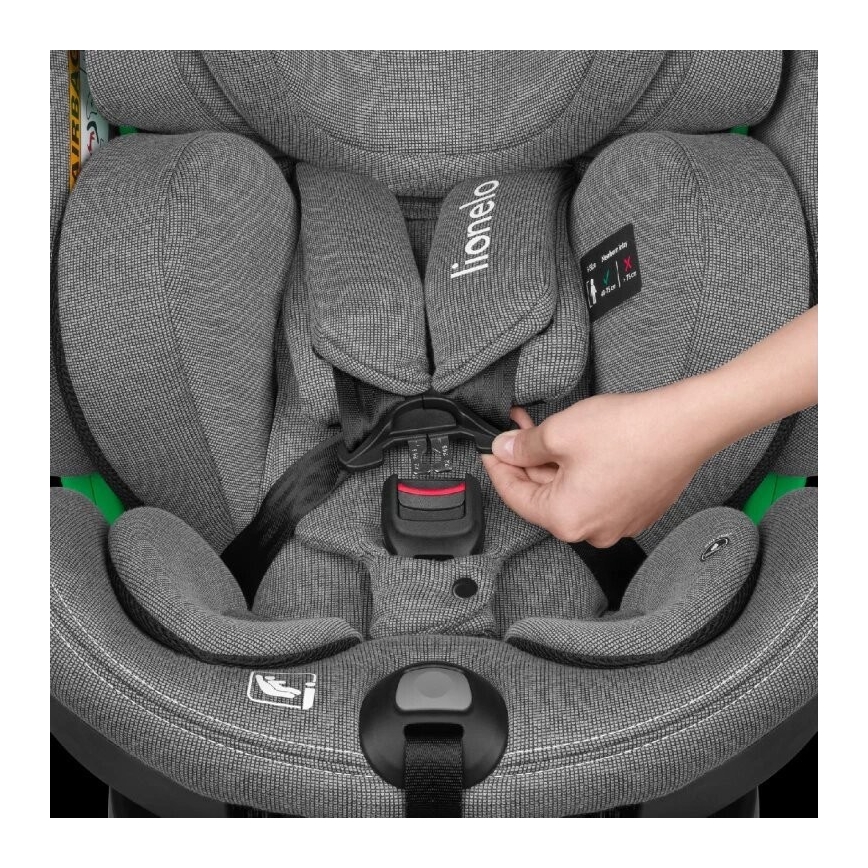 Lionelo - Autonistuin jalustalla swivel HARMONY i-Koko 40-150 cm harmaa