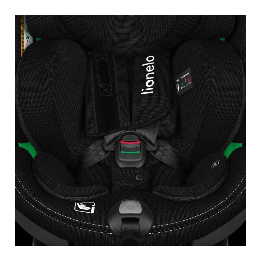 Lionelo - Autonistuin jalustalla swivel HARMONY i-Koko 40-150 cm musta
