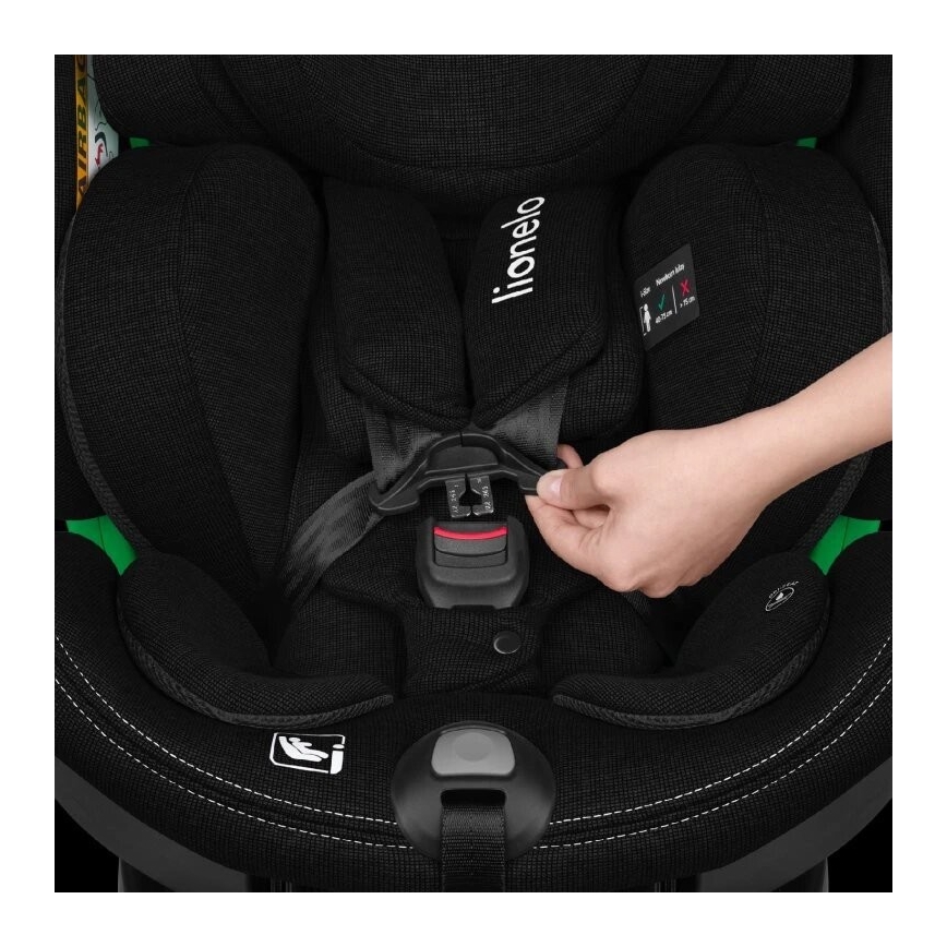 Lionelo - Autonistuin jalustalla swivel HARMONY i-Koko 40-150 cm musta