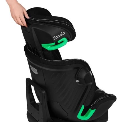Lionelo - Autonistuin jalustalla swivel HARMONY i-Koko 40-150 cm musta