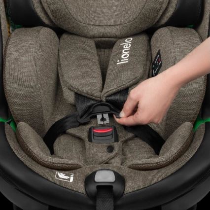 Lionelo - Autonistuin jalustalla swivel HARMONY i-Koko 40-150 cm musta/oliivi