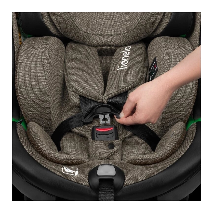 Lionelo - Autonistuin jalustalla swivel HARMONY i-Koko 40-150 cm musta/oliivi
