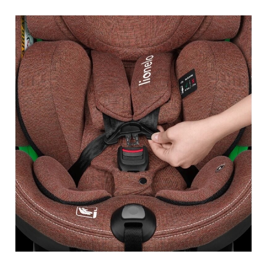 Lionelo - Autonistuin jalustalla swivel HARMONY i-Koko 40-150 cm tiili