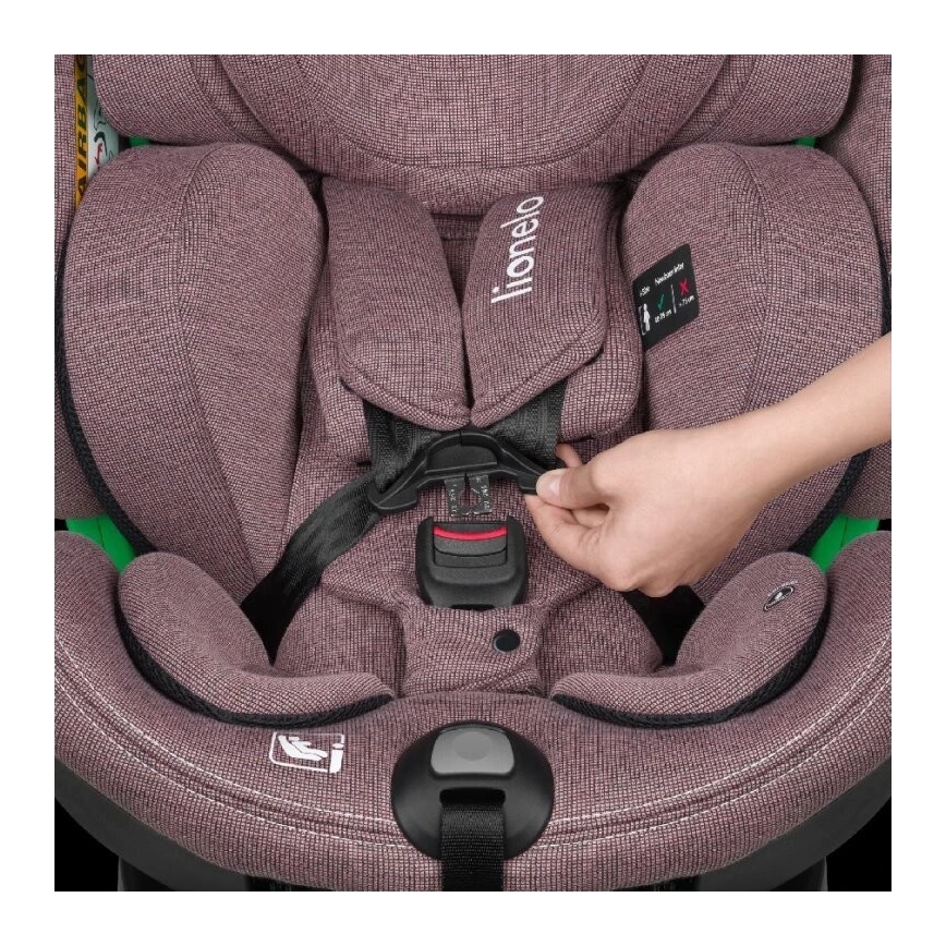 Lionelo - Autonistuin jalustalla swivel HARMONY i-Koko 40-150 cm vaaleanpunainen