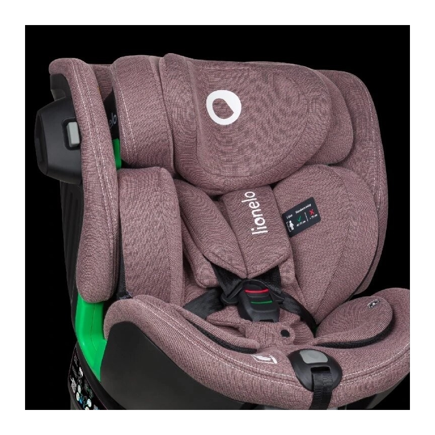 Lionelo - Autonistuin jalustalla swivel HARMONY i-Koko 40-150 cm vaaleanpunainen