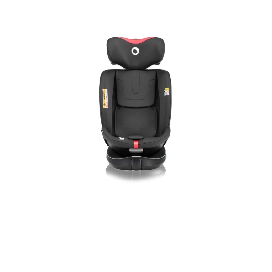 Lionelo - Autonistuin jalustalla swivel NAVY i-Koko 40-150 cm musta/punainen