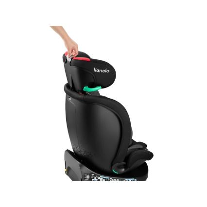 Lionelo - Autonistuin jalustalla swivel NAVY i-Koko 40-150 cm musta/punainen