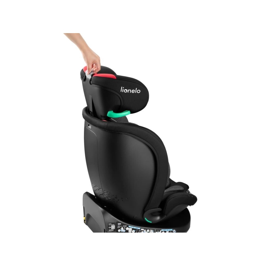 Lionelo - Autonistuin jalustalla swivel NAVY i-Koko 40-150 cm musta/punainen