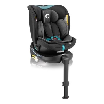 Lionelo - Autonistuin jalustalla swivel NAVY i-Koko 40-150 cm musta/turkoosi