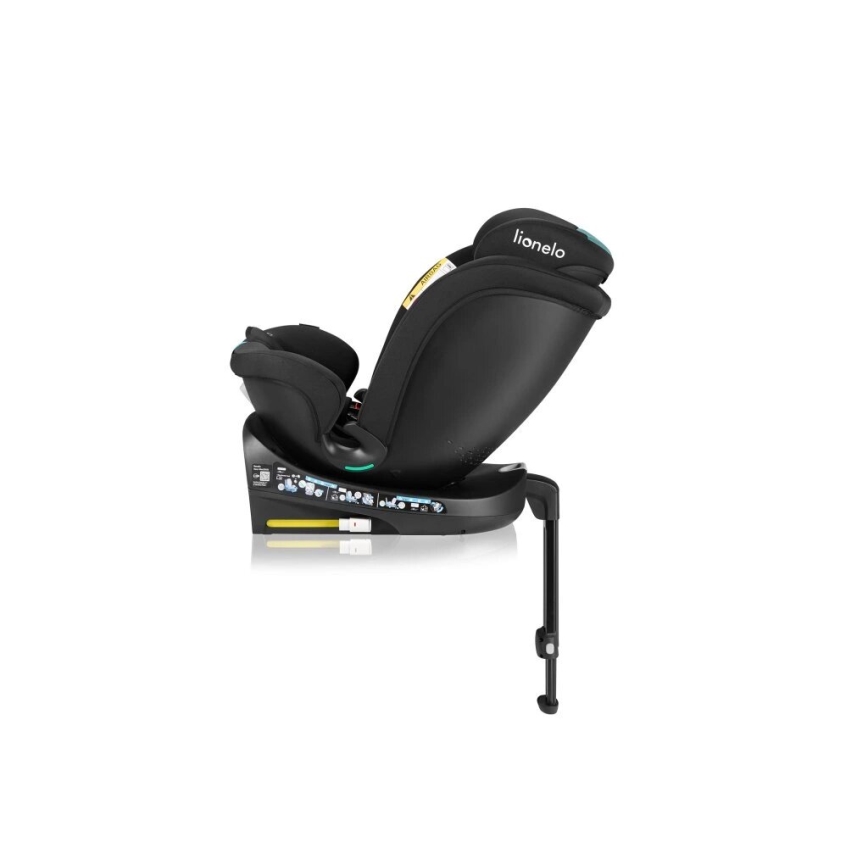 Lionelo - Autonistuin jalustalla swivel NAVY i-Koko 40-150 cm musta/turkoosi