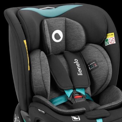 Lionelo - Autonistuin jalustalla swivel NAVY i-Koko 40-150 cm musta/turkoosi