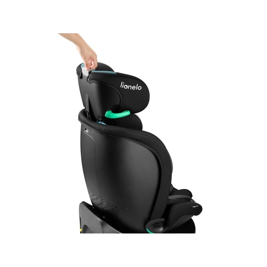Lionelo - Autonistuin jalustalla swivel NAVY i-Koko 40-150 cm musta/turkoosi