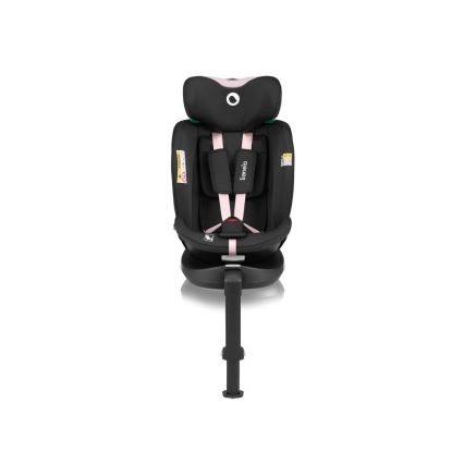 Lionelo - Autonistuin jalustalla swivel NAVY i-Koko 40-150 cm musta/vaaleanpunainen
