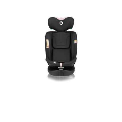 Lionelo - Autonistuin jalustalla swivel NAVY i-Koko 40-150 cm musta/vaaleanpunainen