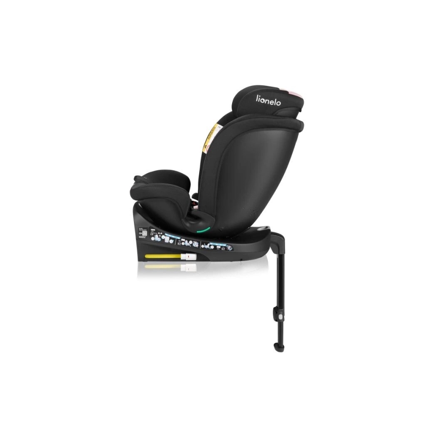 Lionelo - Autonistuin jalustalla swivel NAVY i-Koko 40-150 cm musta/vaaleanpunainen