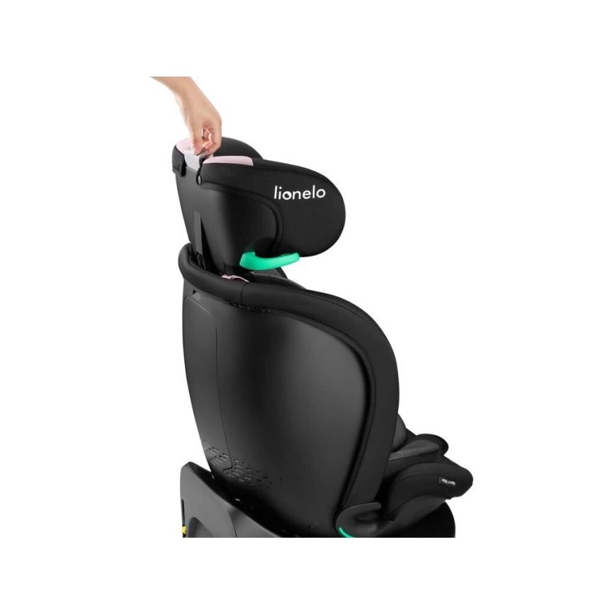 Lionelo - Autonistuin jalustalla swivel NAVY i-Koko 40-150 cm musta/vaaleanpunainen